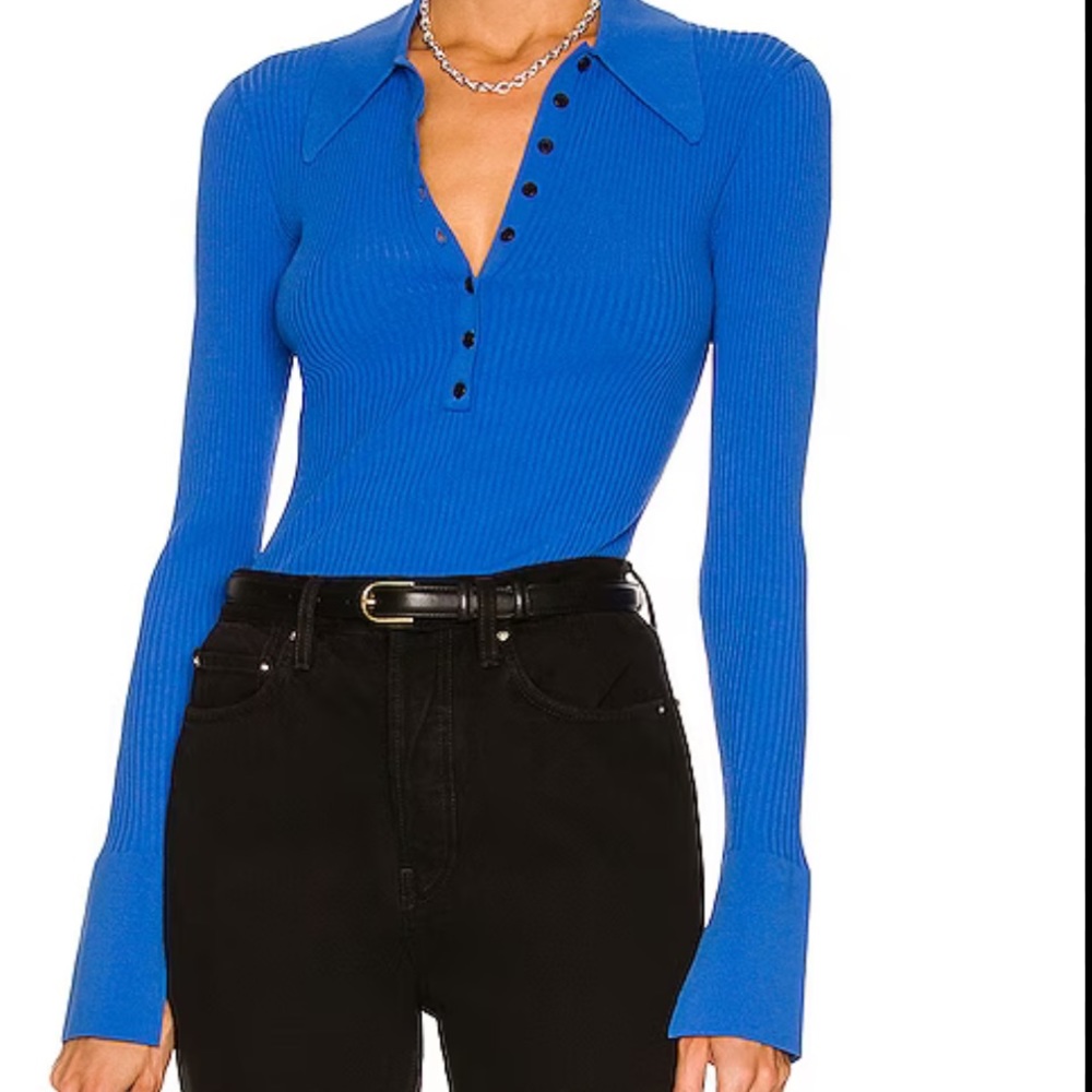 A.L.C. Blue Ribbed Eleanor Top - SZ XS like new